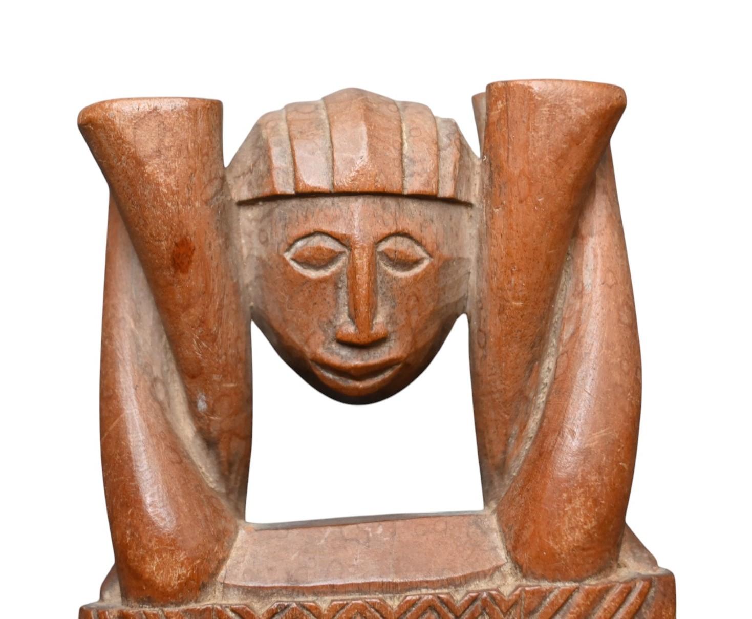 Legno Autentico pettine in legno intagliato della costa d'avorio della tribù Baule / Baule Tribe, inizio 1900 in vendita