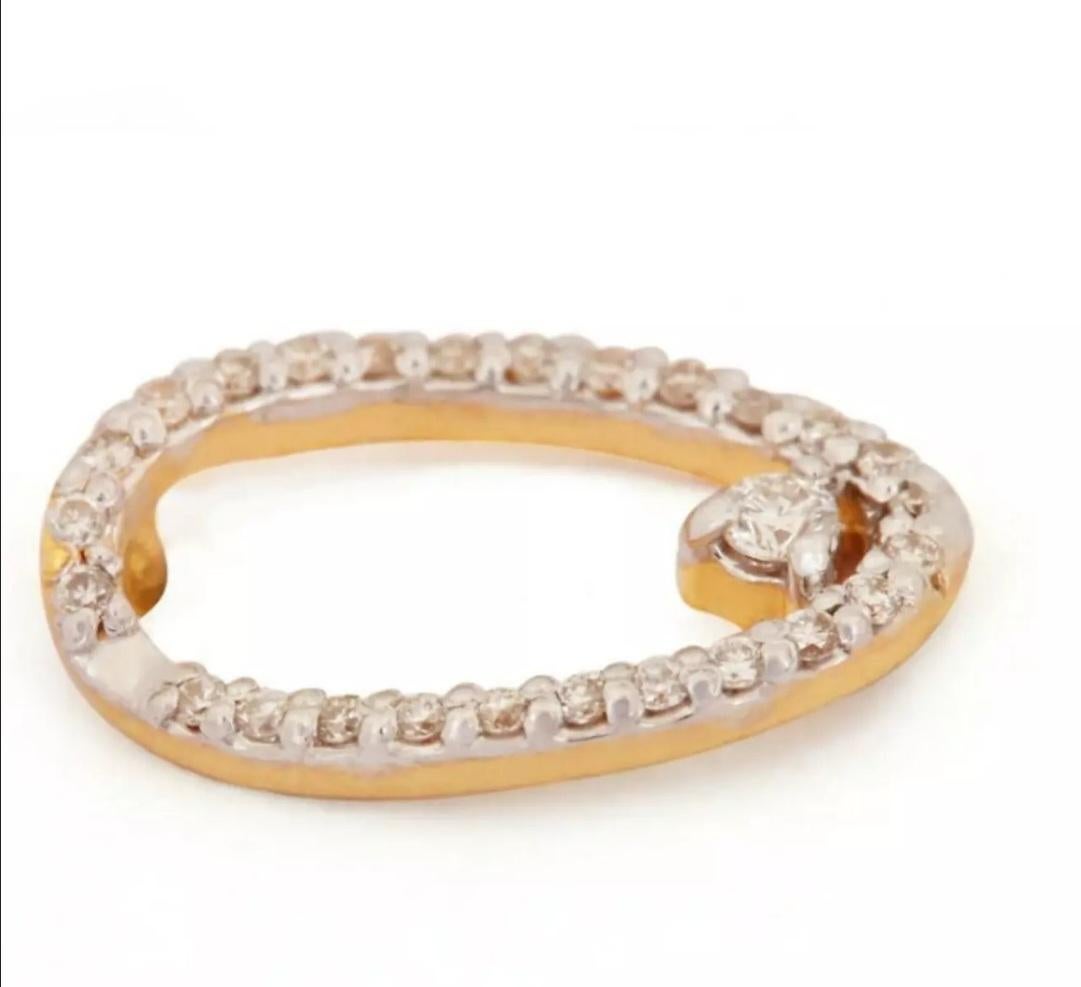 Round Cut Genuine Certified Diamond Pear Shape Designer 14k Gold Stud Earring For Womens. For Sale