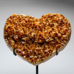Genuine Citrine Cluster Heart on Stand from Brazil (46.5 lbs)