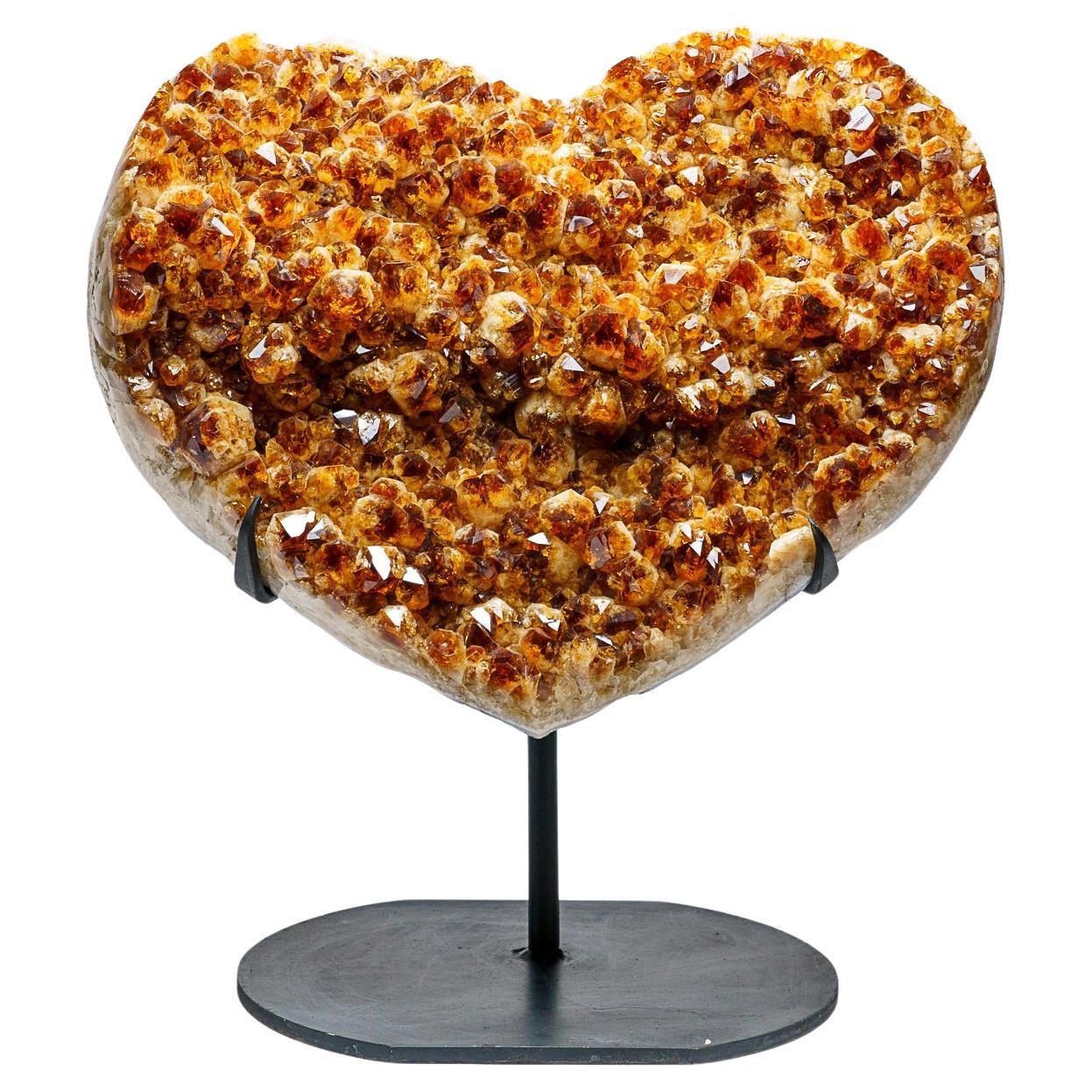 Cuore a grappolo di citrino autentico su supporto dal Brasile (46,5 lbs)