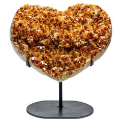 Genuine Citrine Cluster Heart on Stand from Brazil (46.5 lbs)