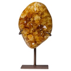 Genuine Citrine Crystal Cluster on Metal Stand (7", 3.5 lbs)