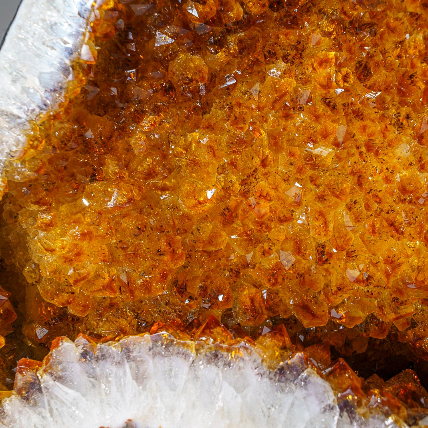Contemporary Genuine Citrine Crystal Clustered Geode (12