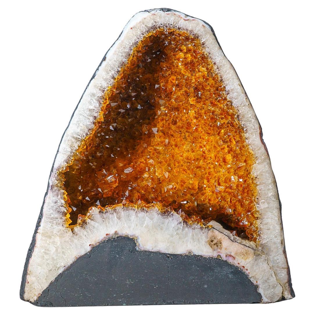 Genuine Citrine Crystal Clustered Geode (12" Tall, 19.5 lbs.) For Sale