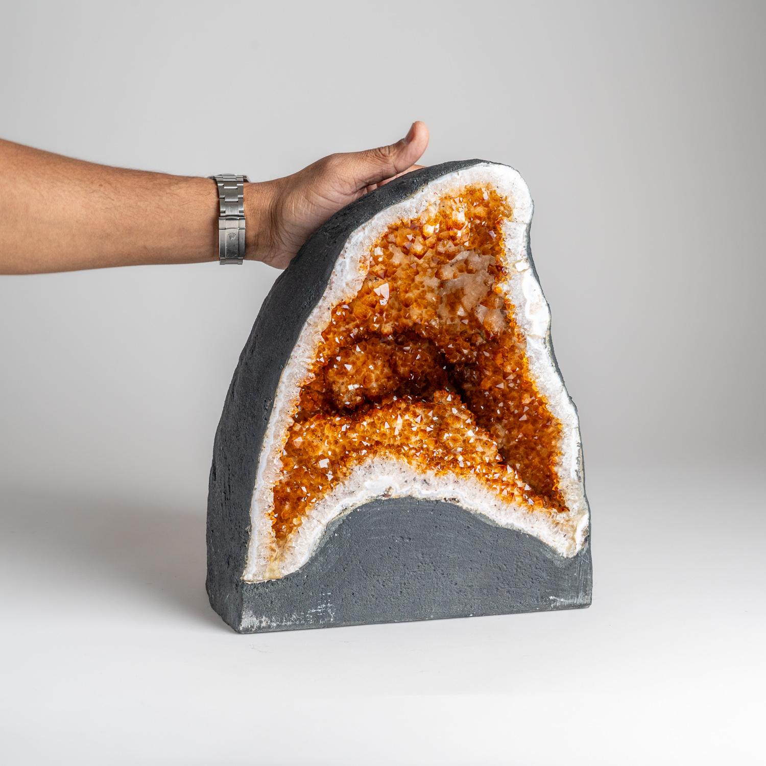 Uruguayano Geode a grappolo di cristallo citrino autentico dall'Uruguay (31 lbs) in vendita
