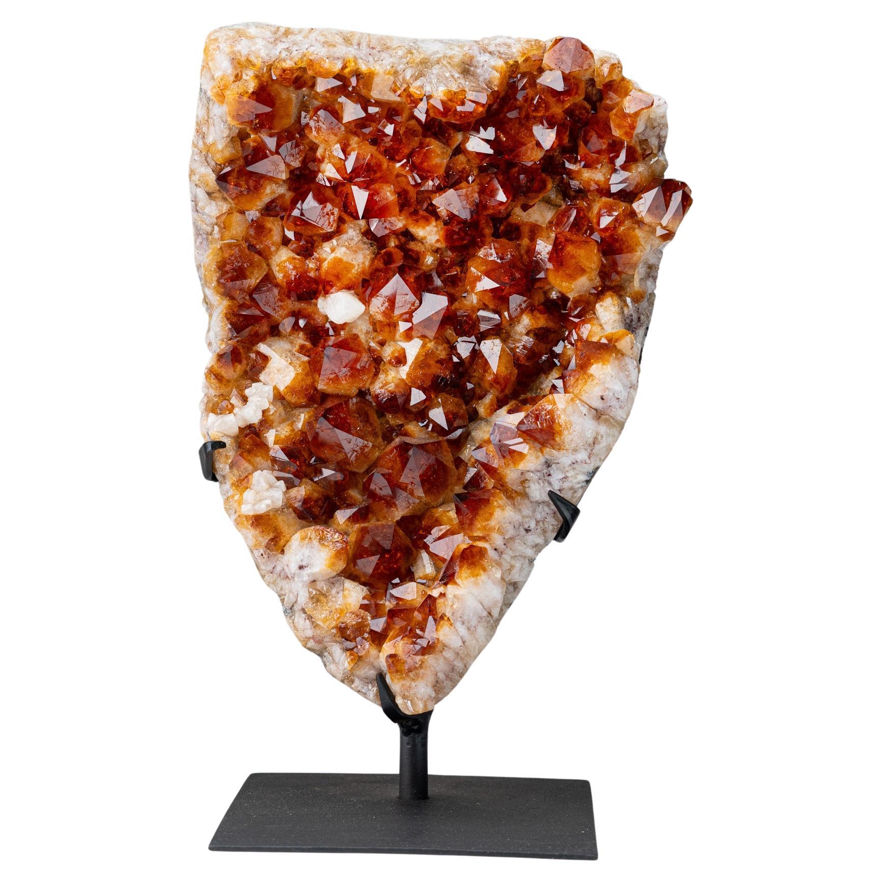 Genuine Citrine Quartz Crystal Cluster on Metal Stand (18", 22.5 lbs) 