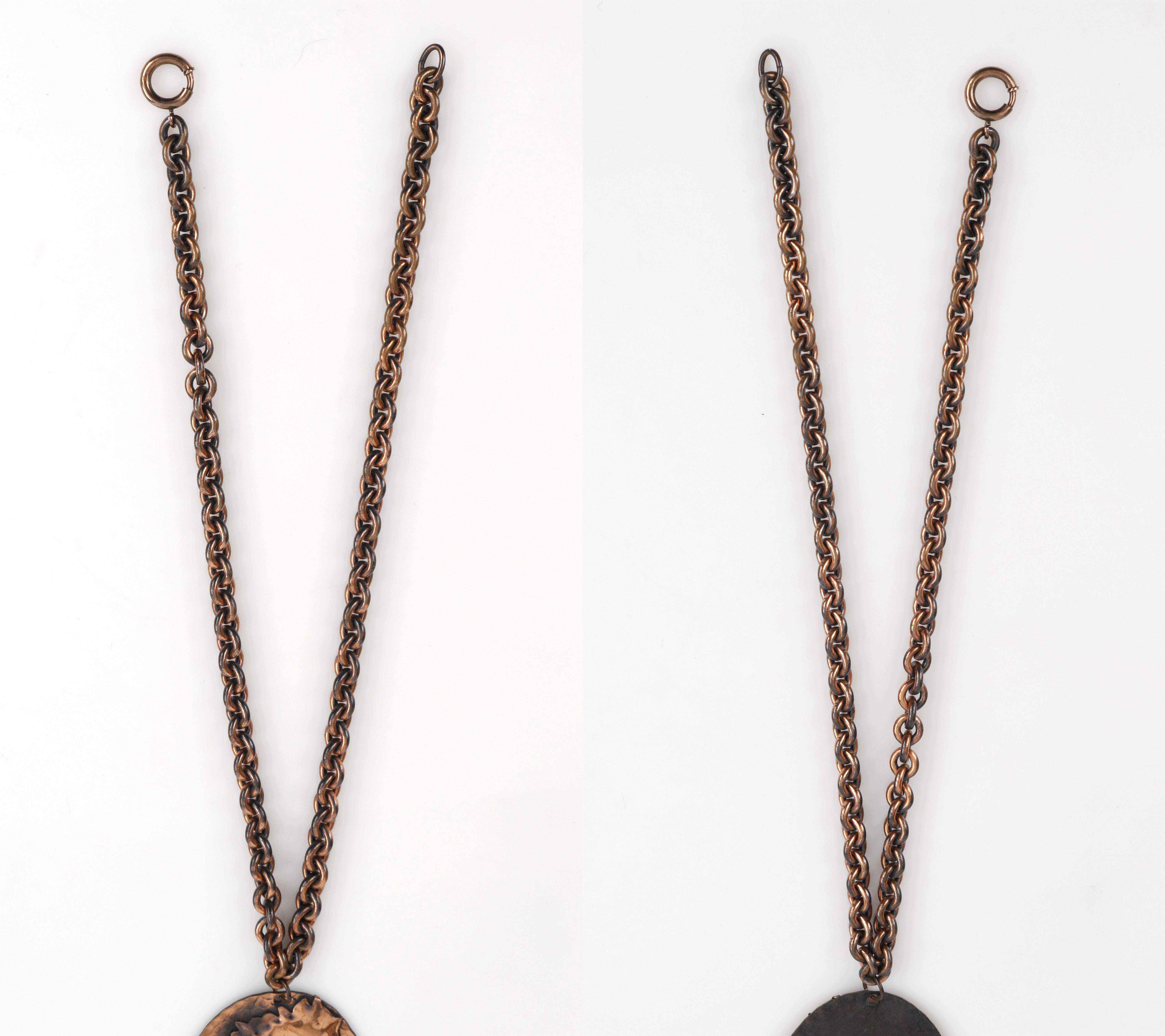 Genuine Copper Handcrafted Seahorse Necklace Bracelet Earring Parure Set - Rare 2