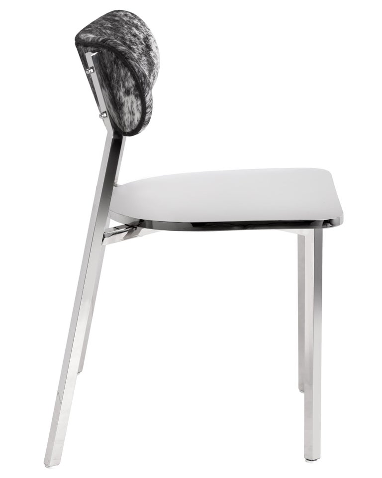 Genuine Cowhide Modern Dining Chairs Set of 6 For Sale at ...