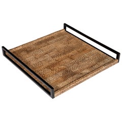 Genuine Crocodile Leather Serving Tray, France, circa 2000
