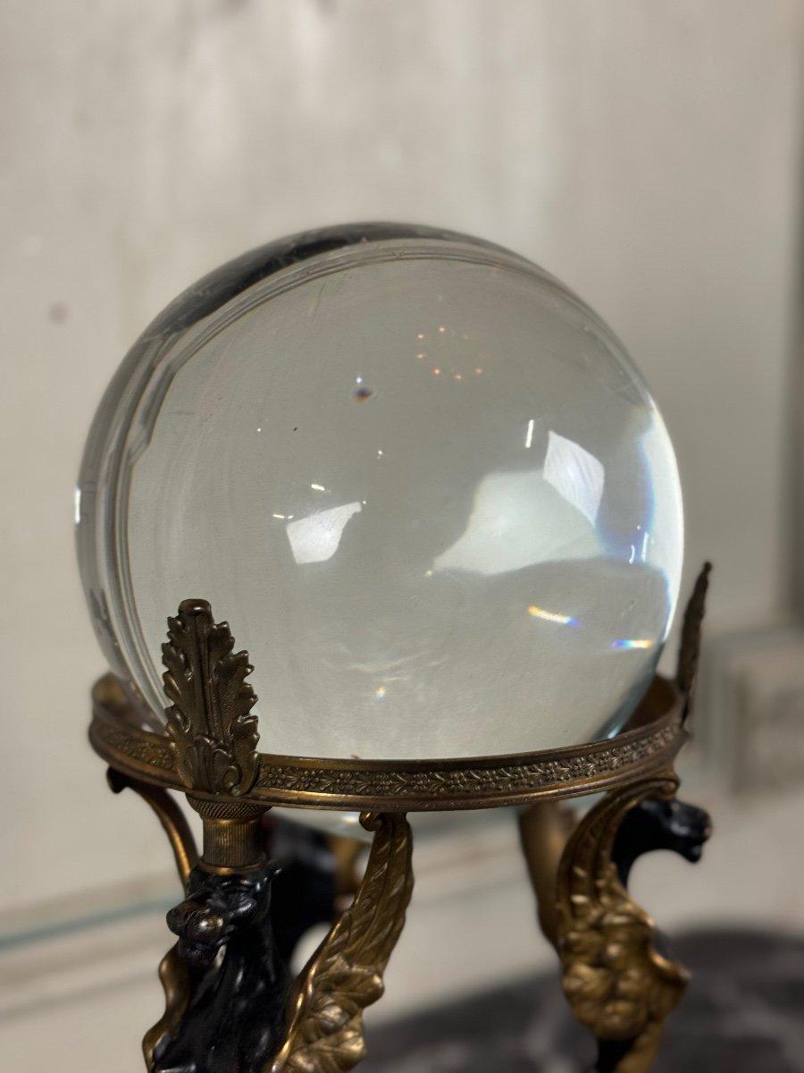 Vera sfera di cristallo su treppiede di bronzo 1880 circa in vendita 6