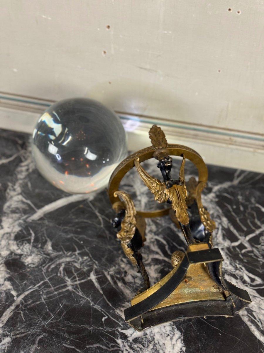 Vera sfera di cristallo su treppiede di bronzo 1880 circa in vendita 3