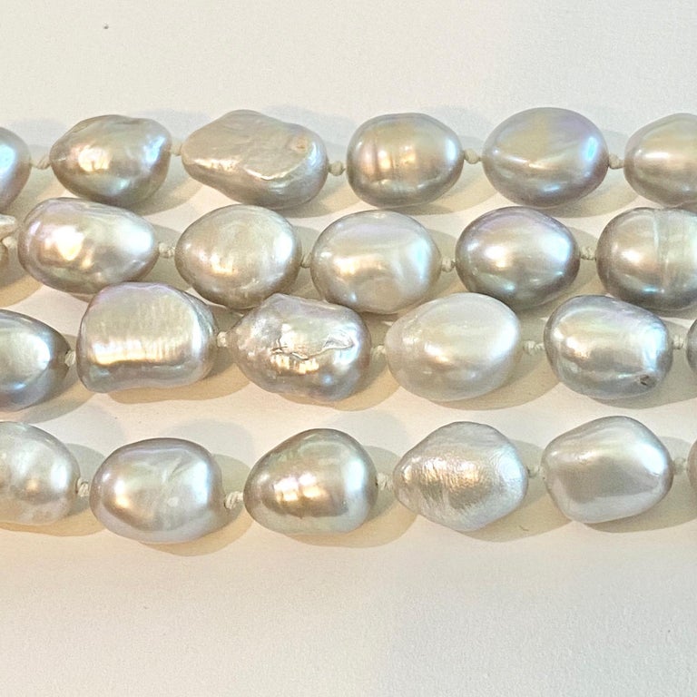 Genuine Cultured Grey Pearl Necklace High Luster, Freshwater Pearls at