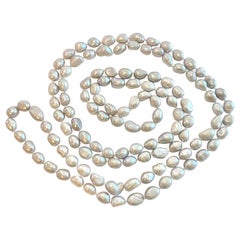 Genuine Cultured Grey Pearl Necklace High Luster, Freshwater Pearls