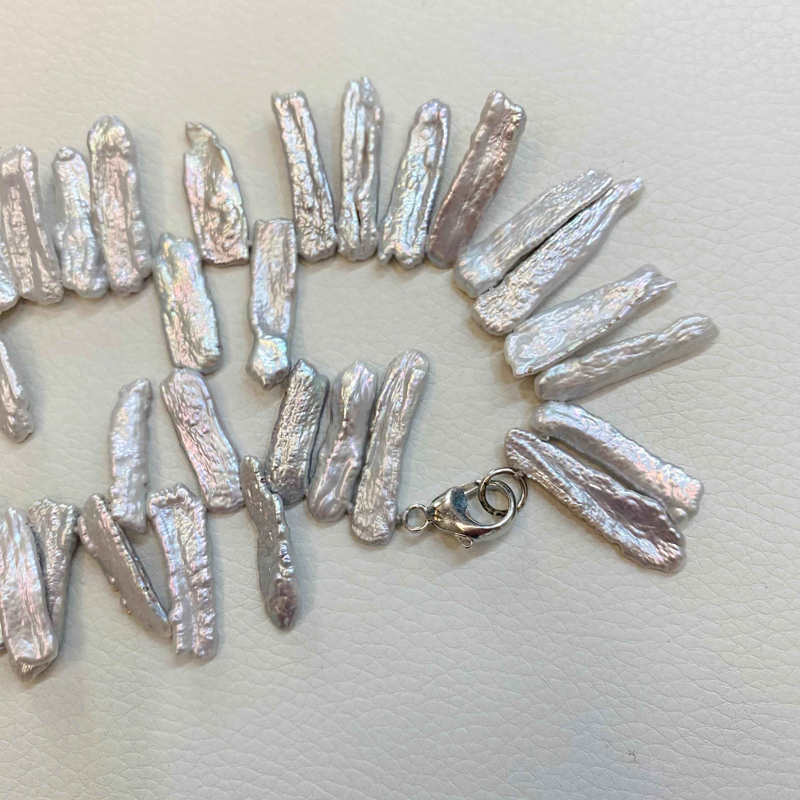 Moderne Collier de perles de culture et perles de Drusy véritables, double perle en vente
