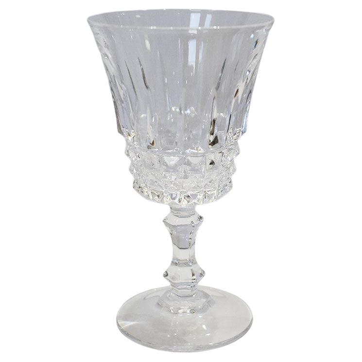 French Provincial Genuine Cut Crystal Stemmed Glasses Cristal d'Arques Taille France - Set of 5 For Sale