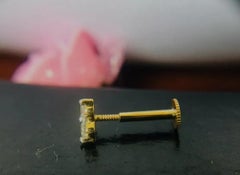 Genuine Diamond 14K Solid Gold Trinity Stud Ear/Nose Tragus Pin Studs