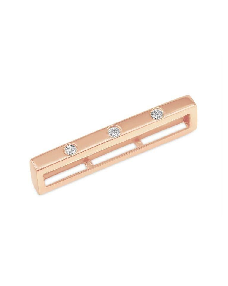 Art Deco Genuine Diamond Accents Bar Smart Watch Band Charm 14k Solid Gold Accessories. For Sale