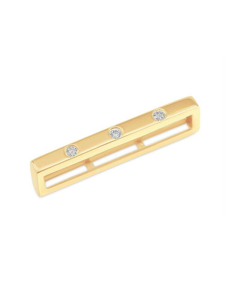 Genuine Diamond Accents Bar Smart Watch Band Charm 14k Solid Gold Accessories. For Sale 3