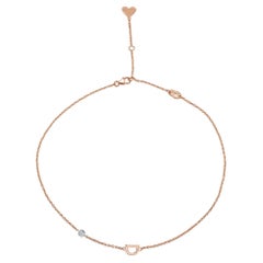 Personalised Diamond Initial Letter Necklace in 14k Rose Gold - Shlomit Rogel
