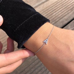 Shlomit Rogel Bracelet lettres asymétrique en or rose 14 carats avec diamants véritables