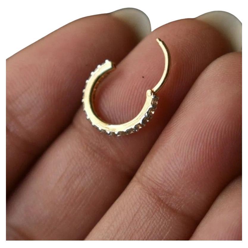 Echte Diamant Clicker Ring für Nase 14k Gold Nase Knorpel Conch Helix Hoop.