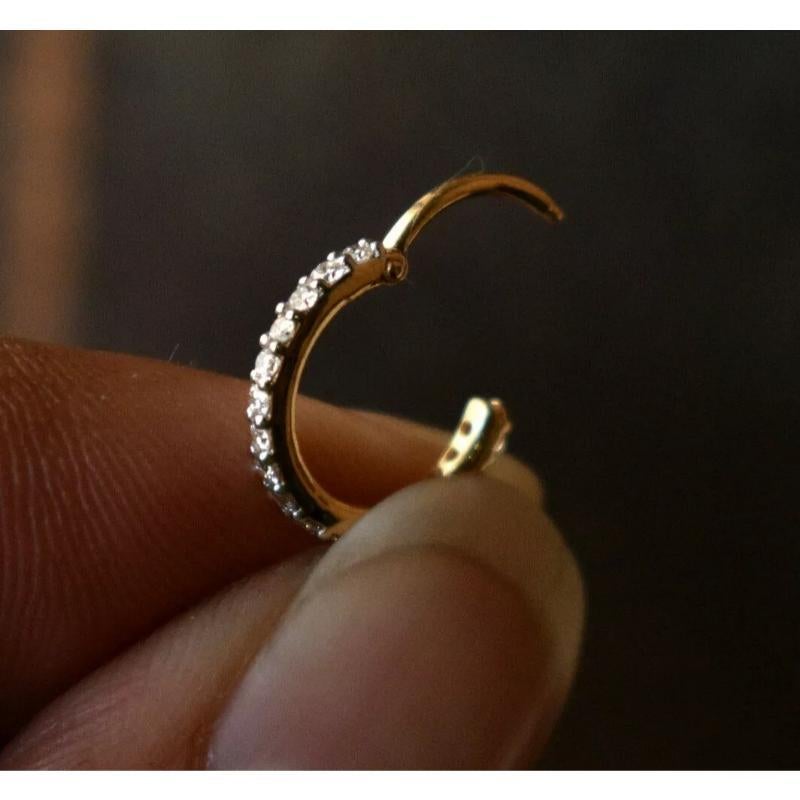 Genuine Diamond Clicker Ring For Nose 14k Gold Nose Cartilage Conch Helix Hoop.
Light weight can be worn everyday

Additional information:
Condition: New without tags
Seller Notes: “The Price Is For Single Nose Ring/Earring”
Main Stone Creation: