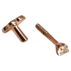 Echt Diamant Flatback Stud 14k Gold Nasenring Nasenpiercing Schmuck Geschenk.