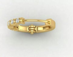 Genuine Diamond Hoop Nose Ring 14k Solid Gold Women