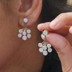 Genuine Diamond Inverted Tree 14k Gold Earrings Floral Jewelry Screw Back