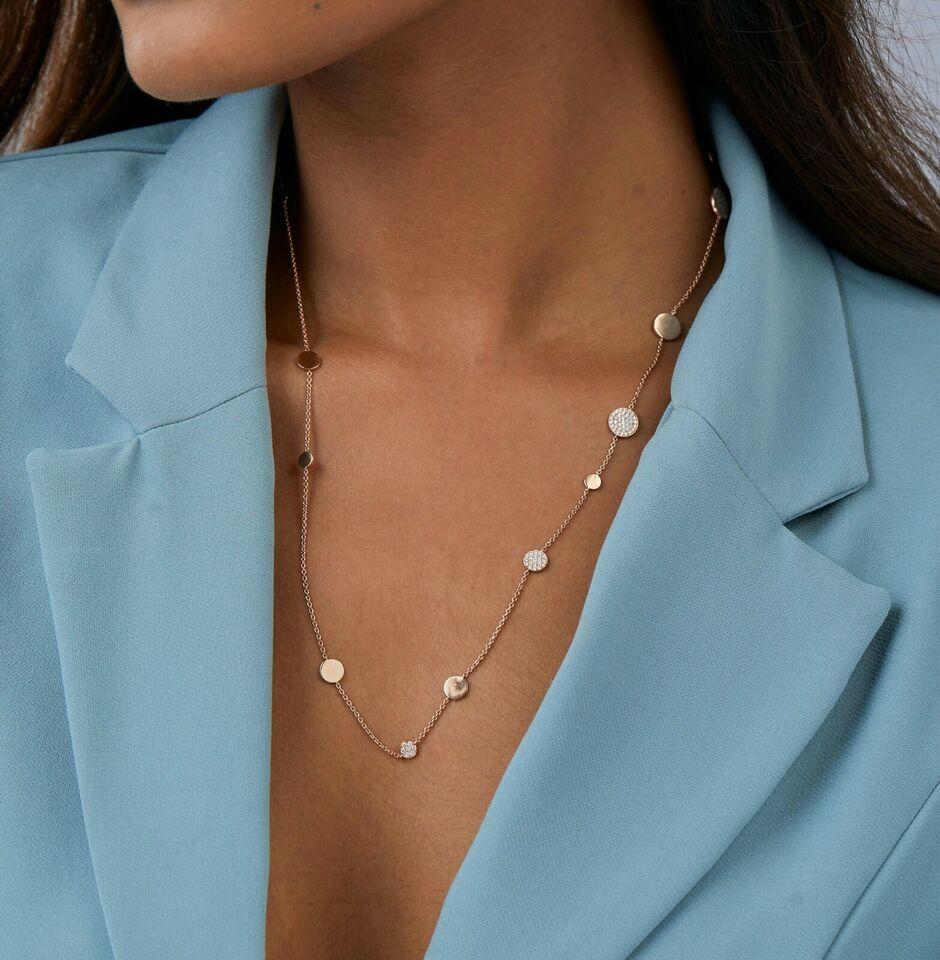Collana Lariat con diamanti autentici in oro massiccio 14 carati In condizioni Nuovo in vendita a Chicago, IL
