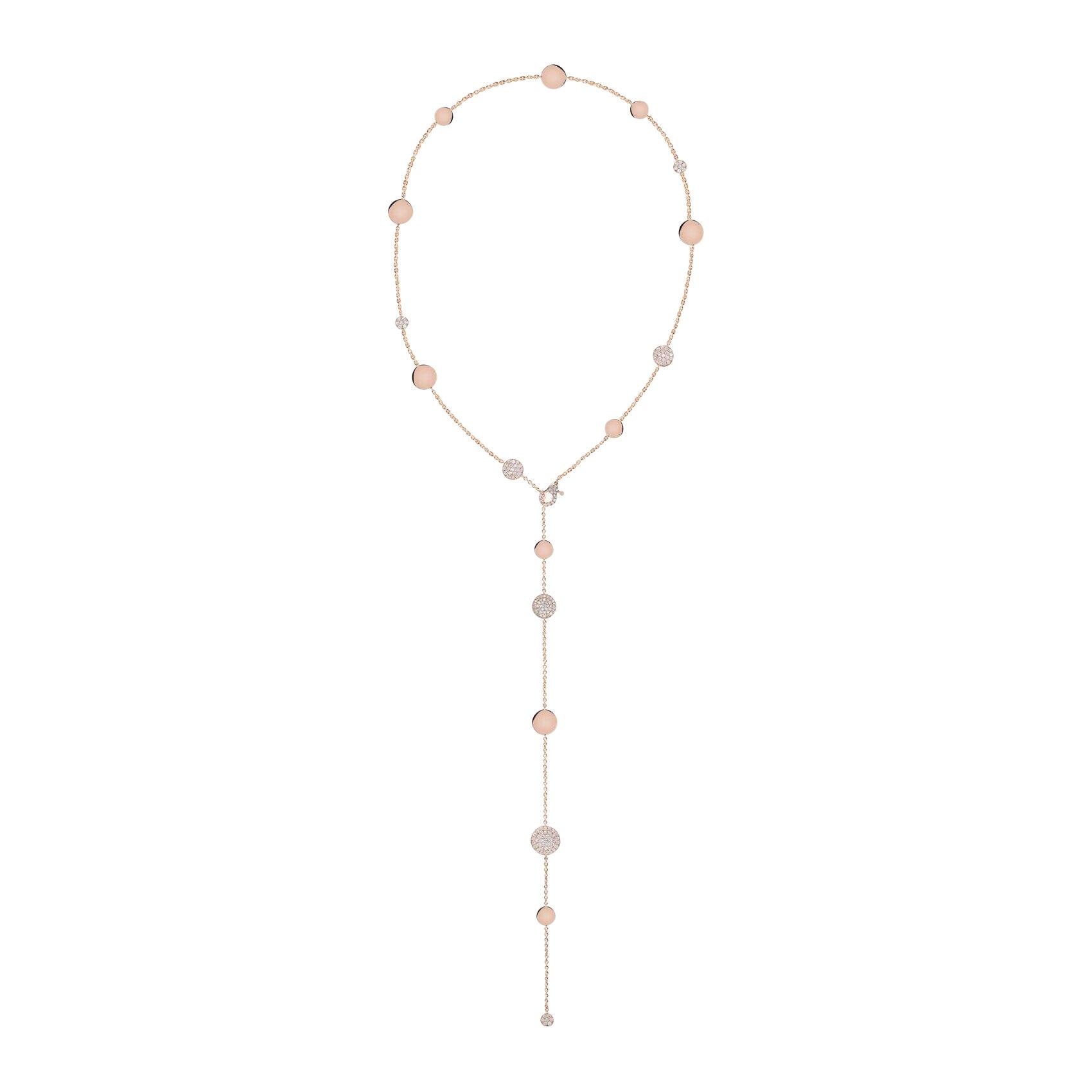 Genuine Diamond Lariat Necklace 14k Solid Gold Disc