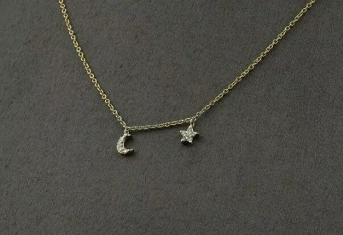 Genuine Diamond Moon Star Necklace 14k Yellow Gold Minimalist Necklace For Mom
Light weight can be worn everyday

Additional information:
Condition: New with tags: A brand-new, unused, and unworn item (including handmade items) in the original