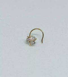Genuine Diamond Nose Pin in 14k Solid Gold