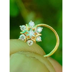 Genuine Diamond Nose Pin in 14k Solid Gold