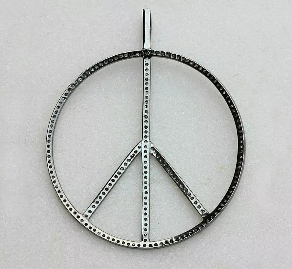 Genuine Diamond Peace Pendant 925 Sterling Silver Peace Sign Necklace Charm Gift
Light weight can be worn everyday

Additional information:
Condition: New with tags: A brand-new, unused, and unworn item (including handmade items) in the original