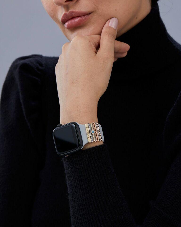 Genuine Diamant Single Row Smart Uhrenband Charm 14k Massivgold Uhrenband Geschenk mit echtem Diamanten für Damen oder Herren im Angebot