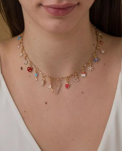 Genuine Diamond Sparkling Star Charm 14k Solid Gold Diamond Charms Pendant Gift.