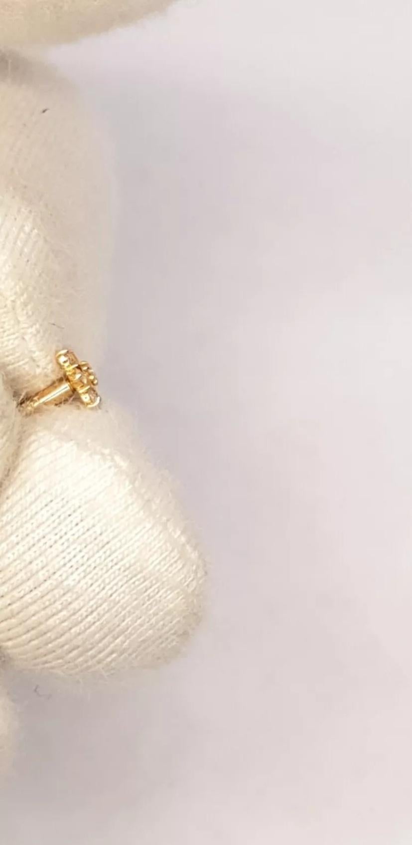 Round Cut Genuine Diamond star Nose Piercing 14k Gold Ear Nose star Body Piercing For Sale