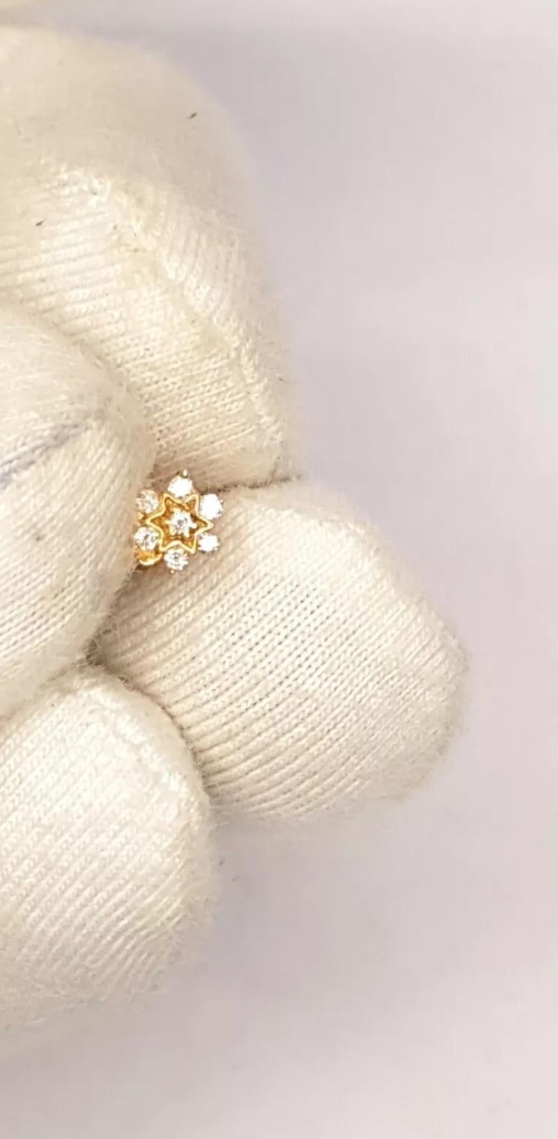 Genuine Diamond star Nose Piercing 14k Gold Ear Nose star Body Piercing For Sale 2