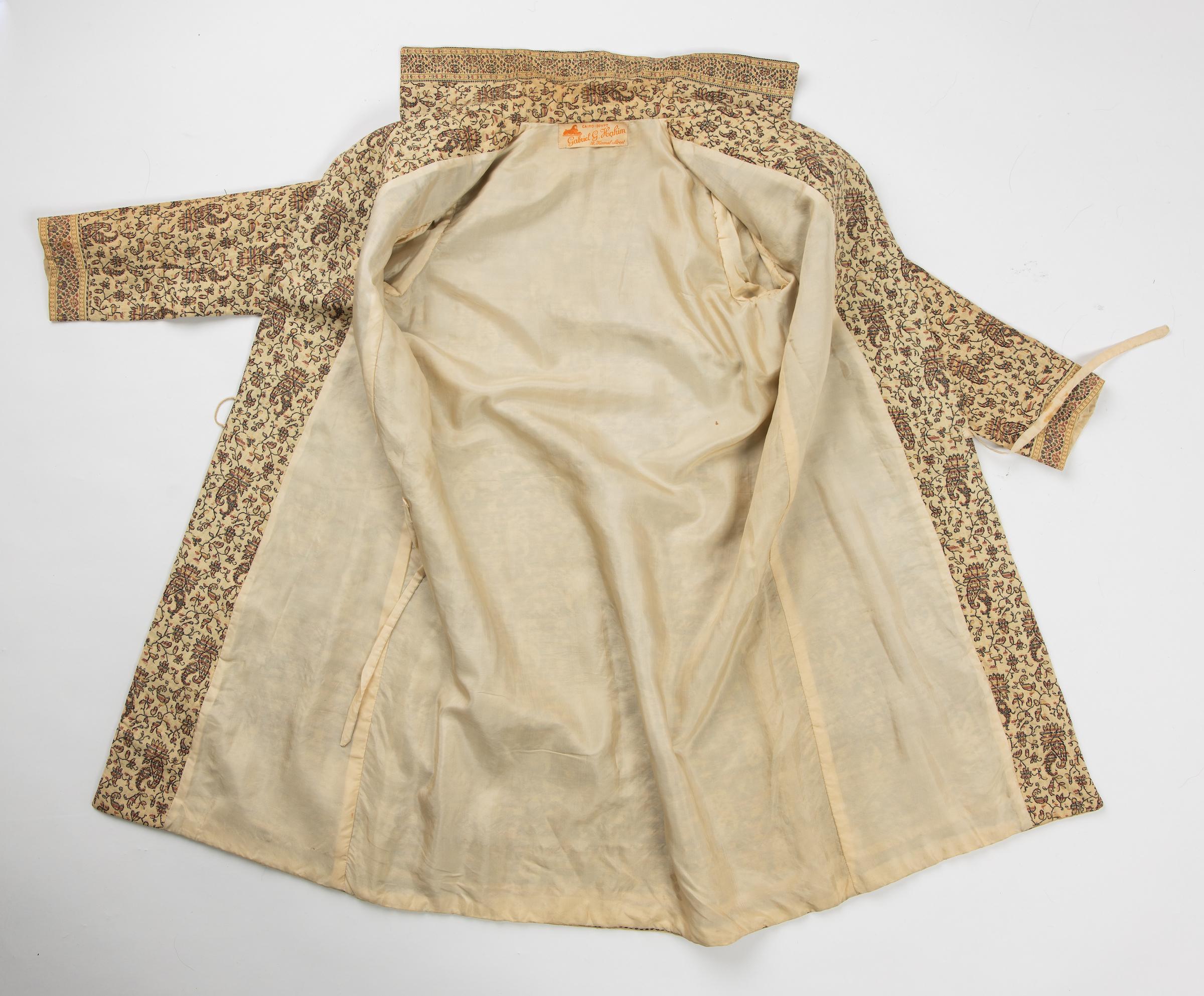 Manteau véritable en brocart cachemire tissé à la main style couture égyptienne ottomane Art déco en vente 10