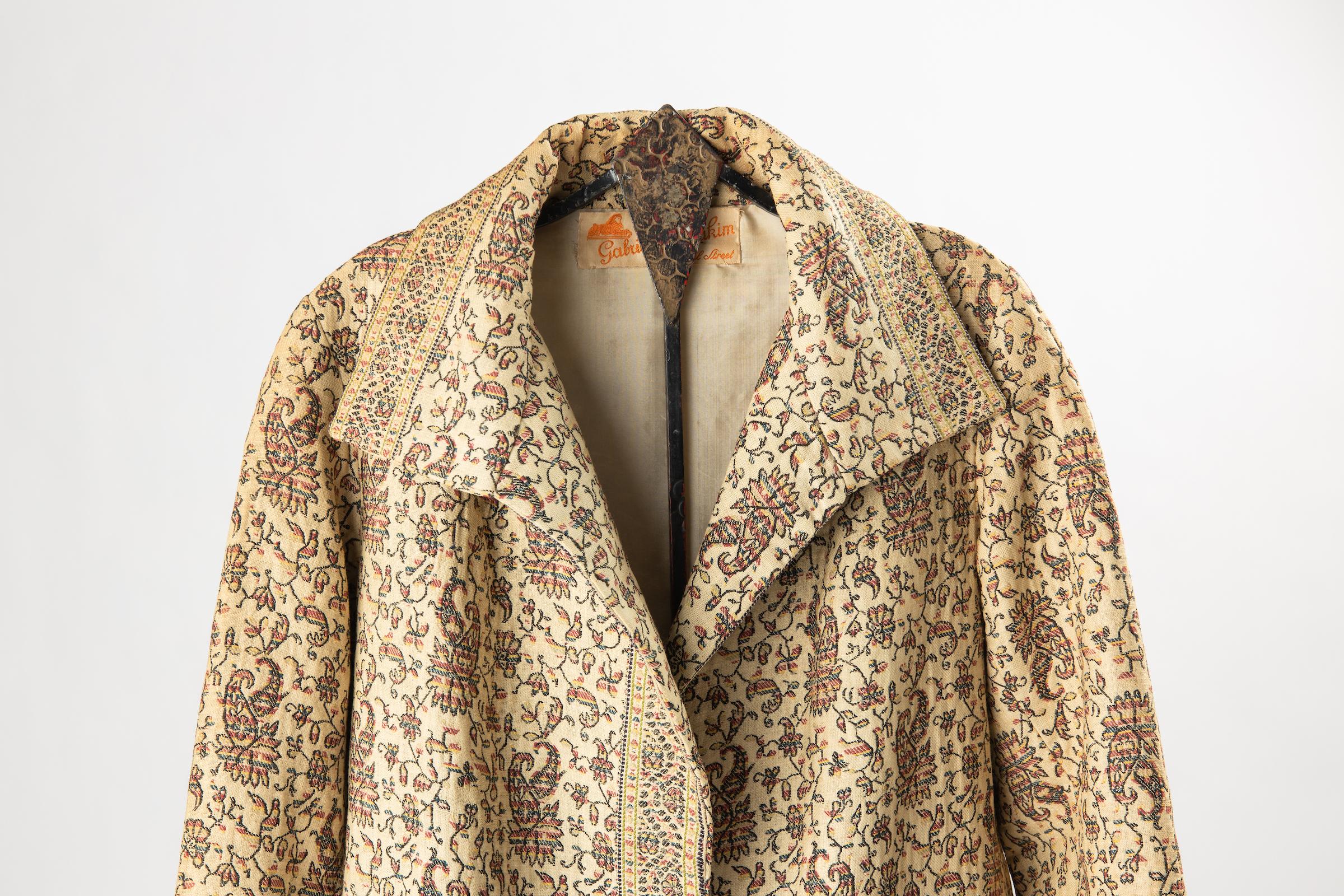 Manteau véritable en brocart cachemire tissé à la main style couture égyptienne ottomane Art déco Bon état - En vente à New York, NY
