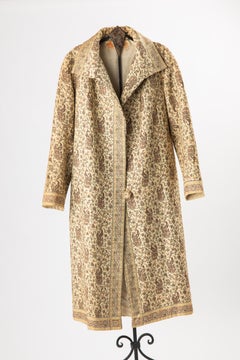 Genuine Ottoman Egyptian Couture Art Deco Hand Woven Paisley Brocade Coat