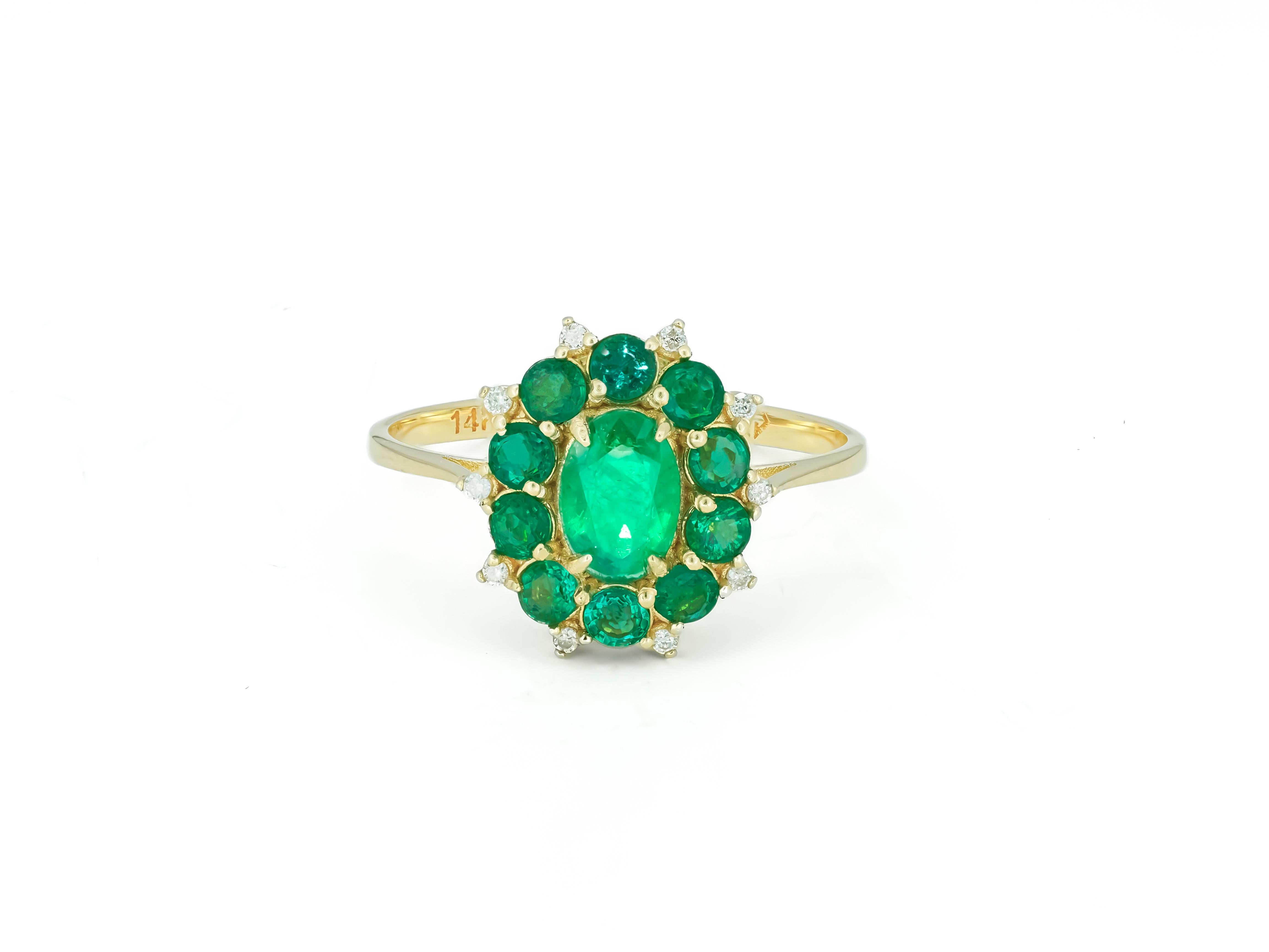 For Sale:  Genuine Emerald 14k gold ring 2