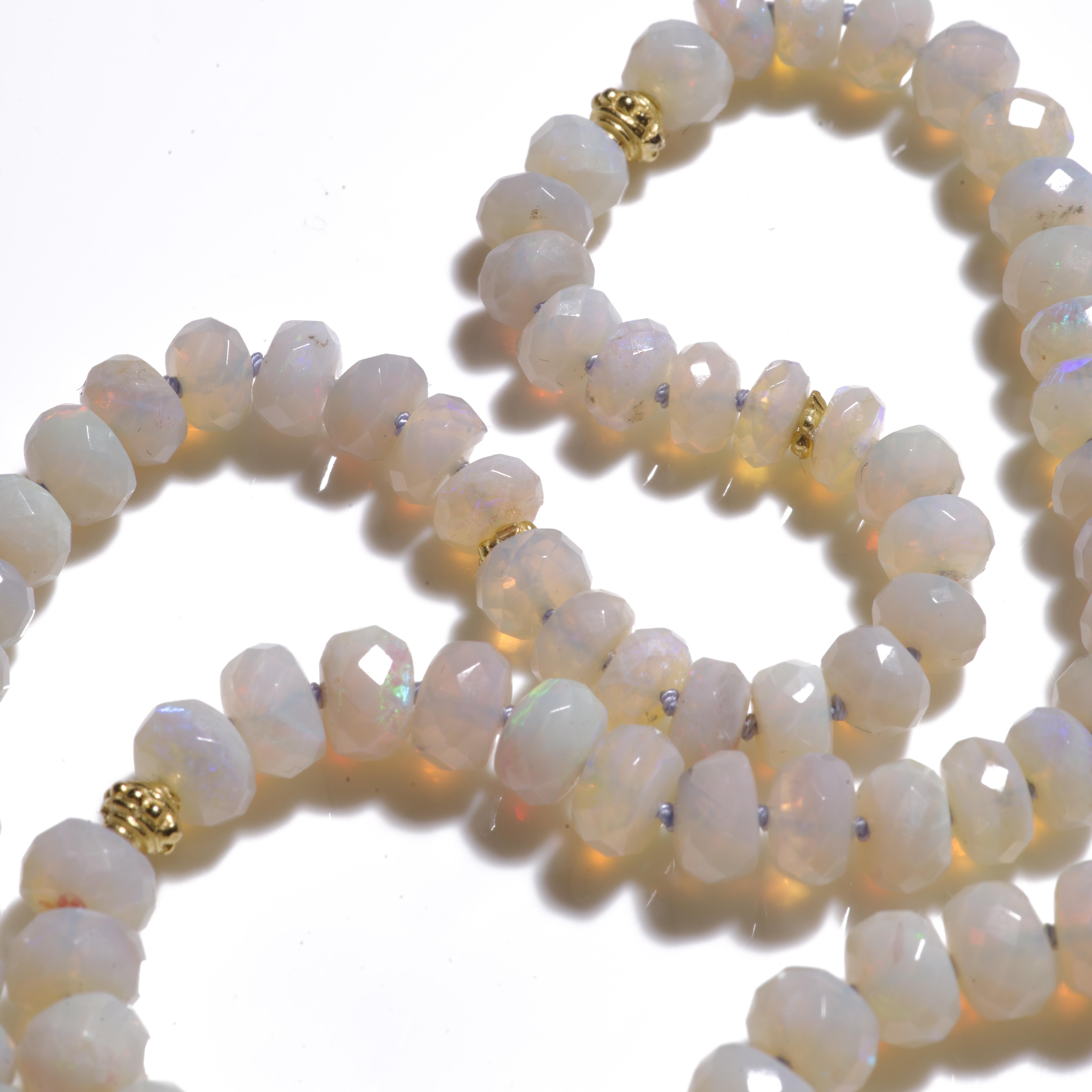 Collar de diamantes de oro de 14 quilates con ópalo australiano auténtico de Coober Pedy en venta 4