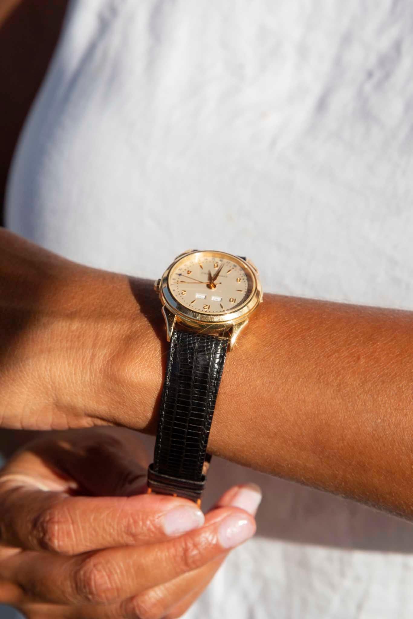 The Eterna Matic (model 1948) Triple Date draws directly from the grand yet heralded lineage the brand was built upon. Just shy of a century after establishing the brand, Eterna redefined the history of watchmaking by unveiling the ball-bearing