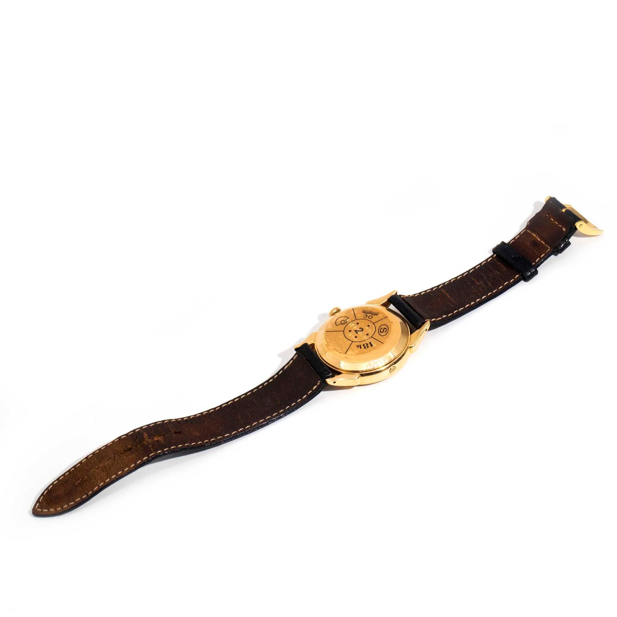 Genuine Eterna Matic Triple Date Year 1948 18 Carat Yellow Gold Watch 1