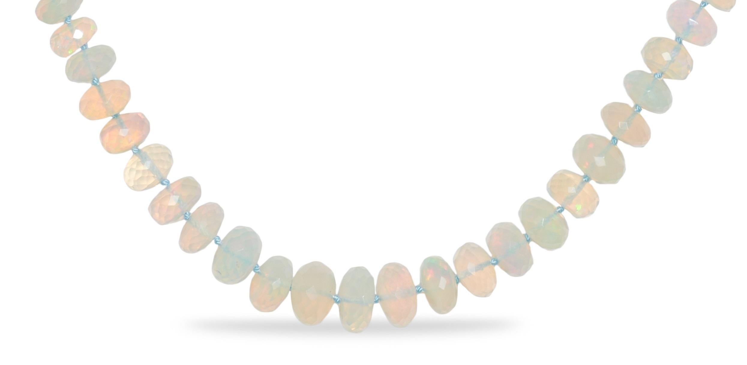 Collana in oro 14K con perline e sfaccettature di opale etiope autentico In condizioni Nuovo in vendita a GOES, NL