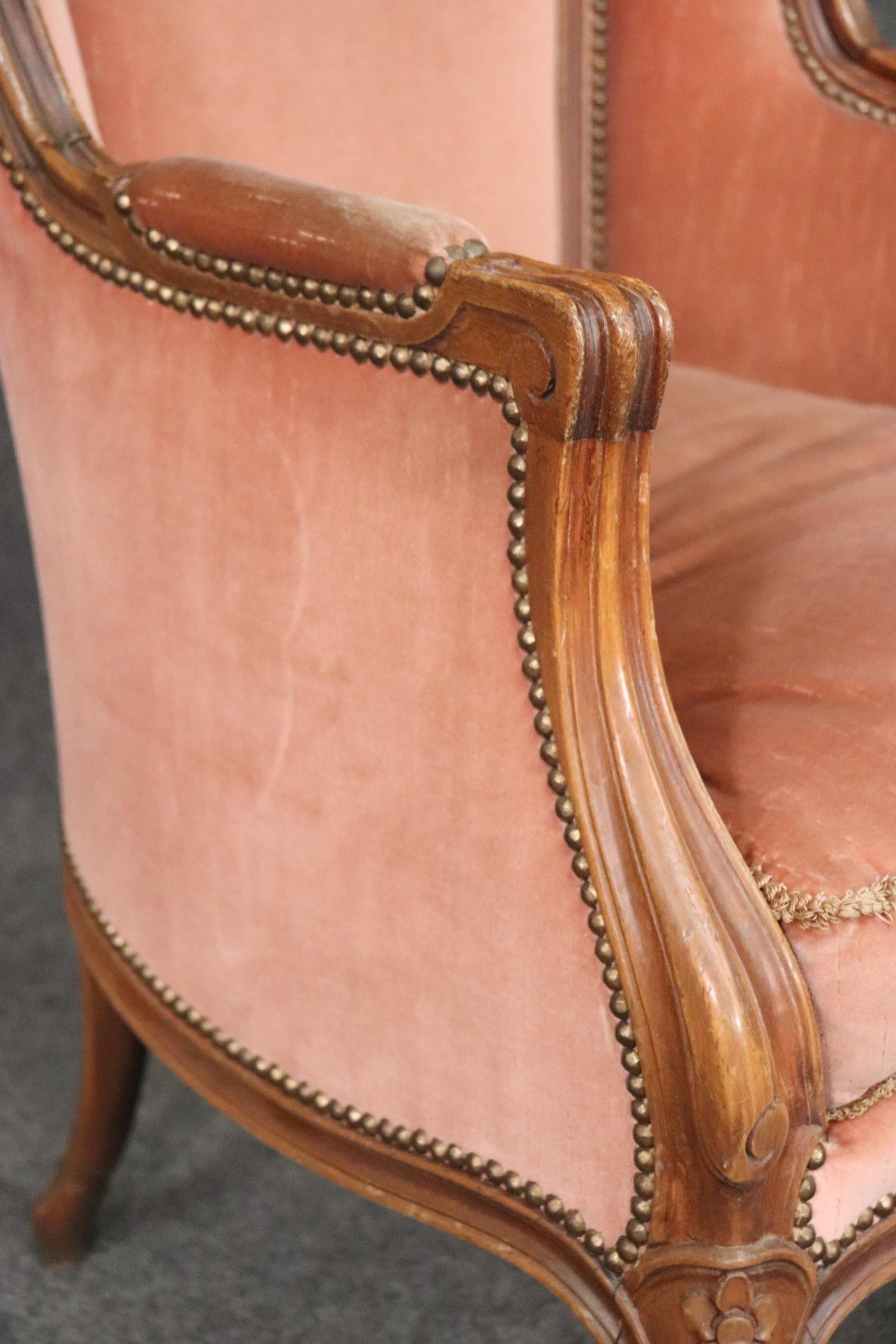 Genuine French Carved Walnut Louis XV Canopy Porters Chair circa 1940 7