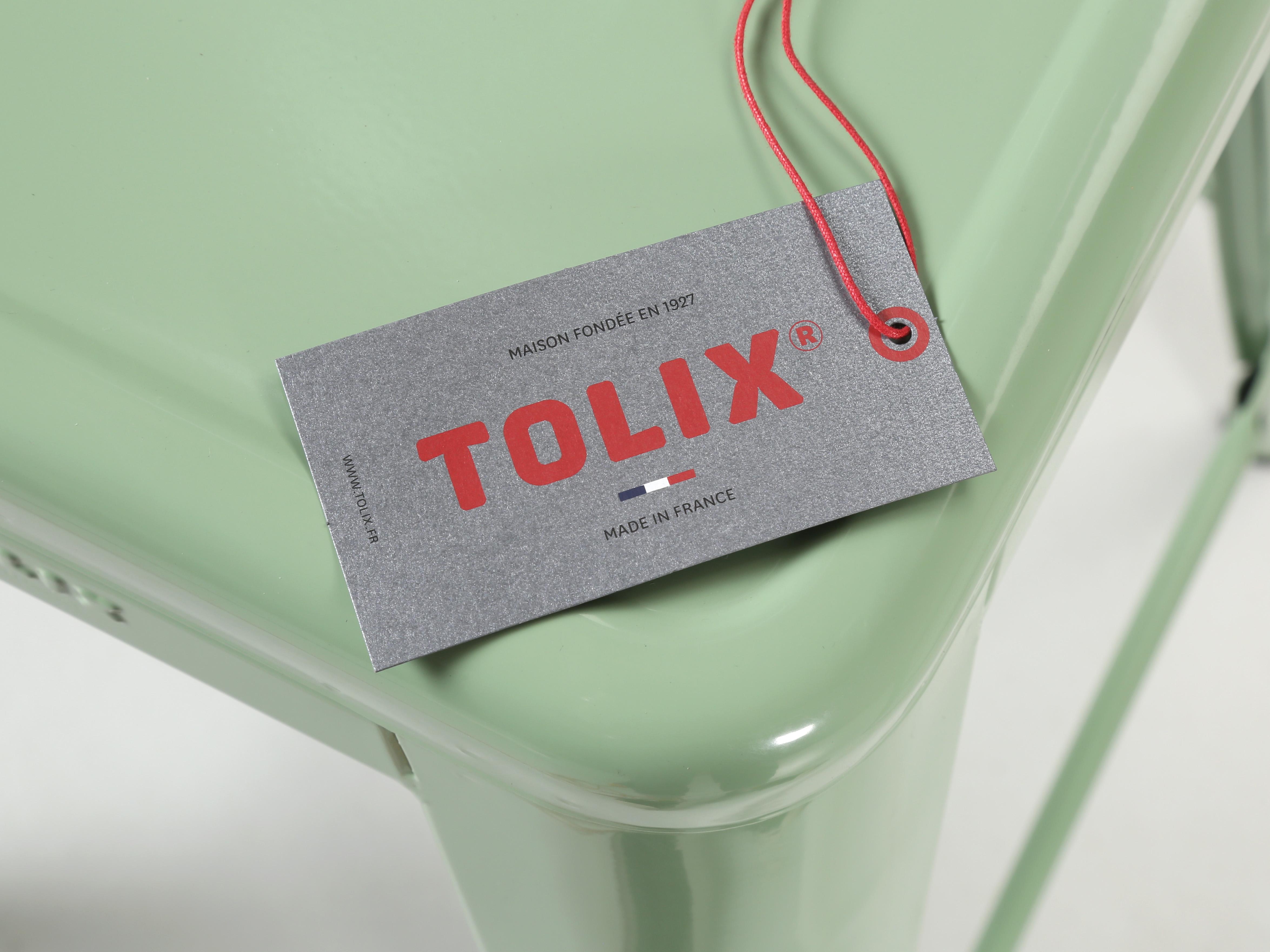 Genuine French Tolix Set of '4' Steel Stacking Stools Hundreds More in Stock In Good Condition In Chicago, IL