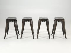 Genuine French Tolix Stacking Stools Set of (10) in Charcoal Grey